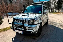 Suzuki Jimny 1998-2018 Pare-buffle QT007-Exclusive Black (avec inscription, inox) photo 1