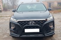 Hyundai Santa Fe 4 2018-2023 Pare-buffle WT006 Noir (Inox) photo 2
