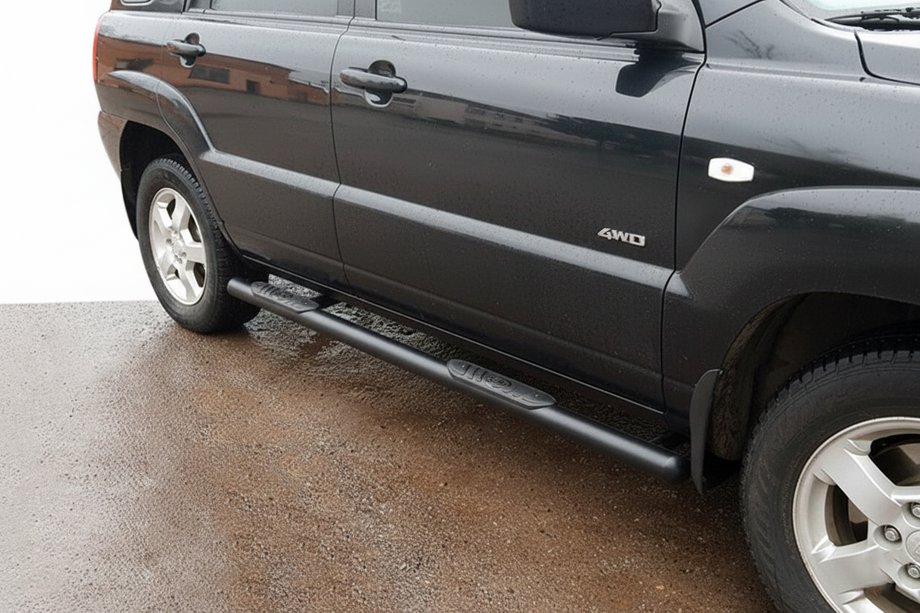 Kia Sportage 2004-2010 Barres Latérales Black (2 pcs, Inox) Image