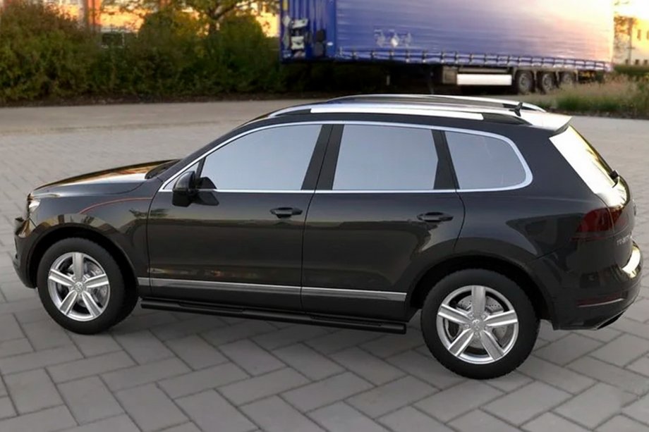 Volkswagen Touareg 2010-2018 Barres Latérales Black (2 pcs, Inox) Image