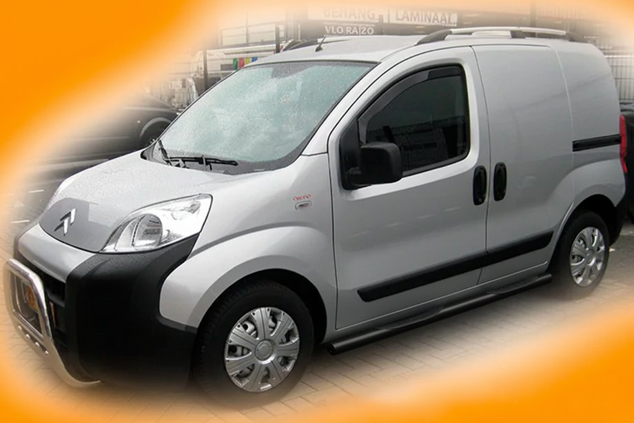 Peugeot Bipper 2008-2017 Barres Latérales Black (2 pcs, inox) Image
