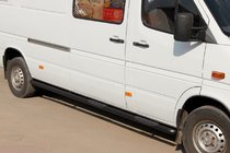 Mercedes Sprinter W901/902/903/904/905 1995–2006 Barres Latérales Black (2 pcs, Inox) Empattement long, Ø60 photo 1