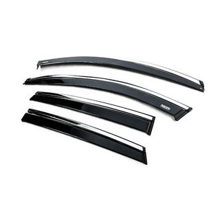 Déflecteurs de vitres avec moulure chromée (4 pcs, Niken) photo 2