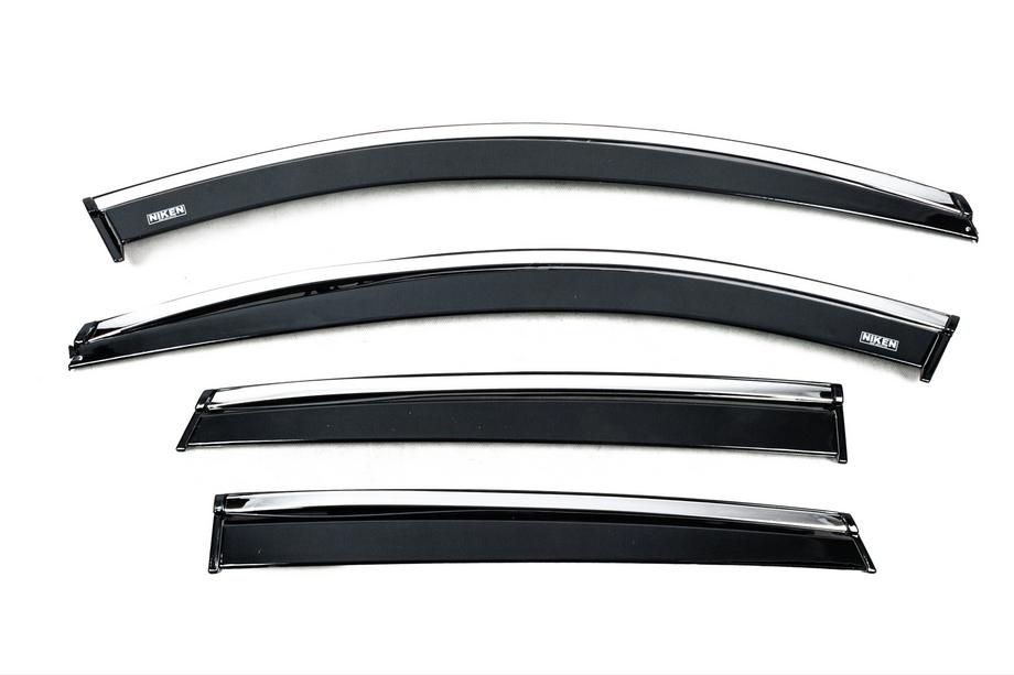 Ford Kuga/Escape 2019- Déflecteurs de vitres avec moulure chromée (4 pcs, Niken) Image
