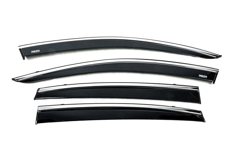 Subaru Crosstrek 2017-2023 Déflecteurs de vitres avec moulure chromée (4 pcs, Niken) Image