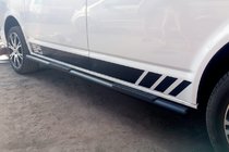 Volkswagen T5 Multivan 2003–2010 Barres Latérales Black (2 pcs, inox) 70mm, Empattement Court photo 3
