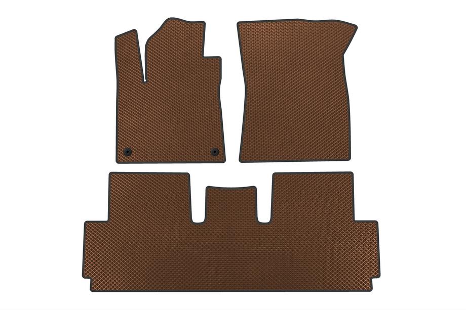 Citroen C-4 Picasso 2013–2022 Tapis de sol EVA (pour Grand, 2 rangées, Marron) Image