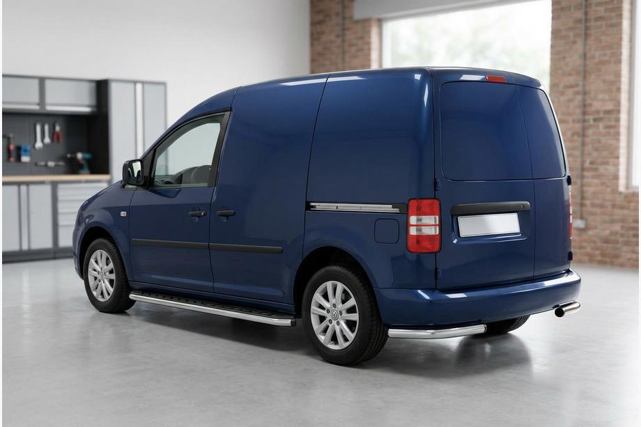 Volkswagen Caddy 2004-2010 Marchepieds Latéraux Maydos V1 (2 pcs, Aluminium & Inox) Empattement Maxi Image
