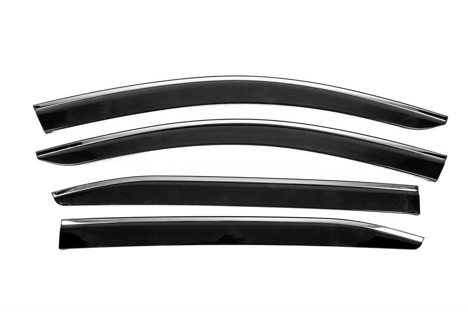 Citroen C5 Aircross 2017-2025 Déflecteurs de Vitres avec Moulure Chromée (4 pcs, Sunplex Chrome) Image