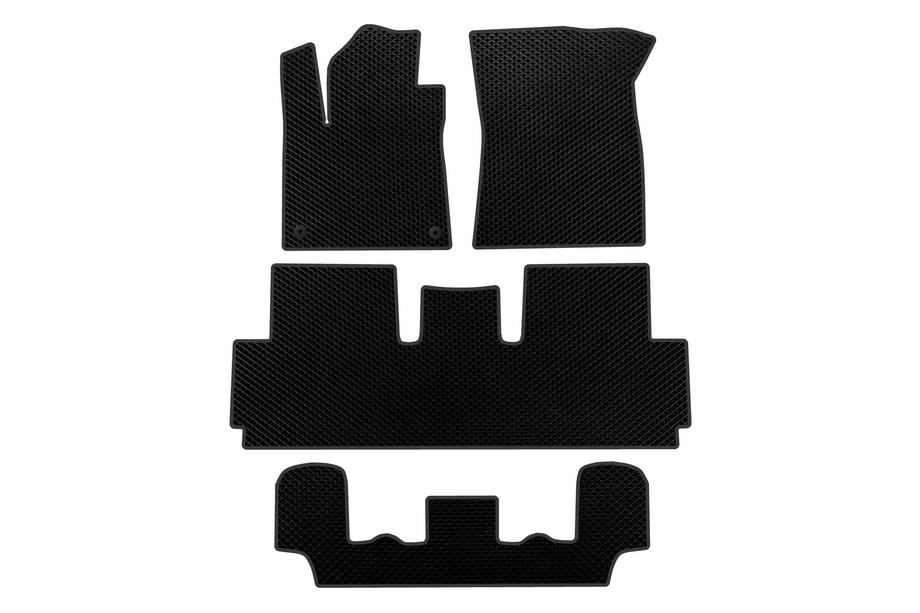 Citroen C-4 Picasso 2013–2022 Tapis de sol EVA (Pour Grand, 3 Rangées, Noir) Image