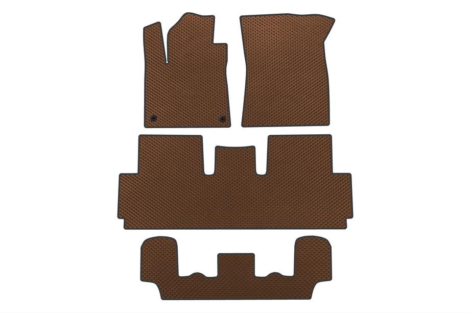 Citroen C-4 Picasso 2013–2022 Tapis de sol EVA (Pour Grand, 3 rangées, Marron) Photo 1