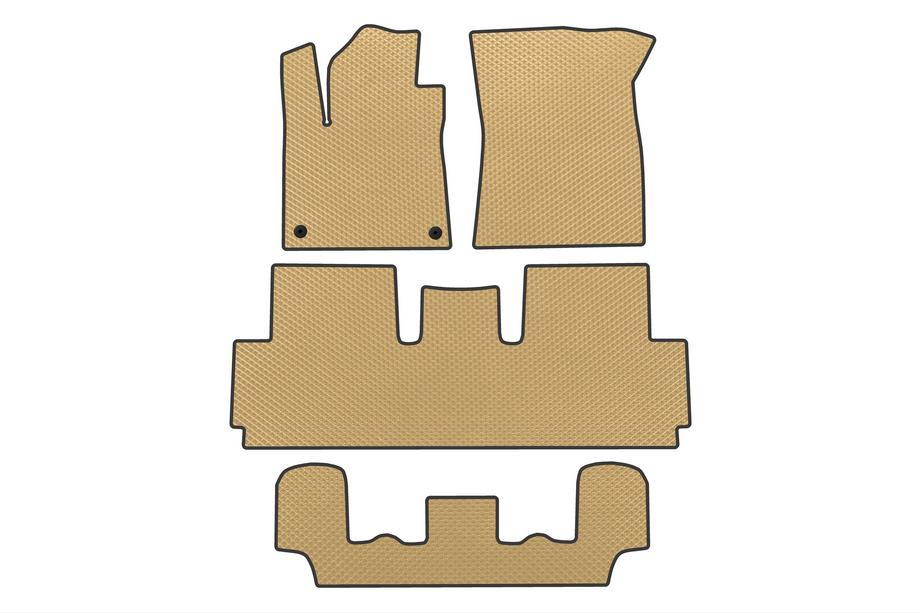 Citroen C-4 Picasso 2013–2022 Tapis de sol EVA (Pour Grand, 3 Rangées, Beige) Photo 1