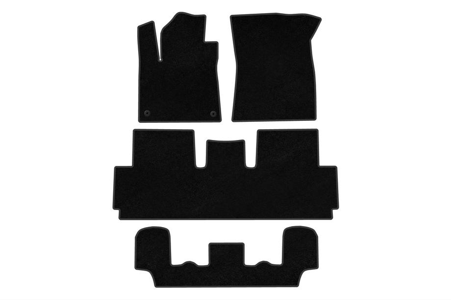 Citroen C-4 Picasso 2013–2022 Tapis de sol textile Classic (Pour Grand, 3 rangées, Noir) Image