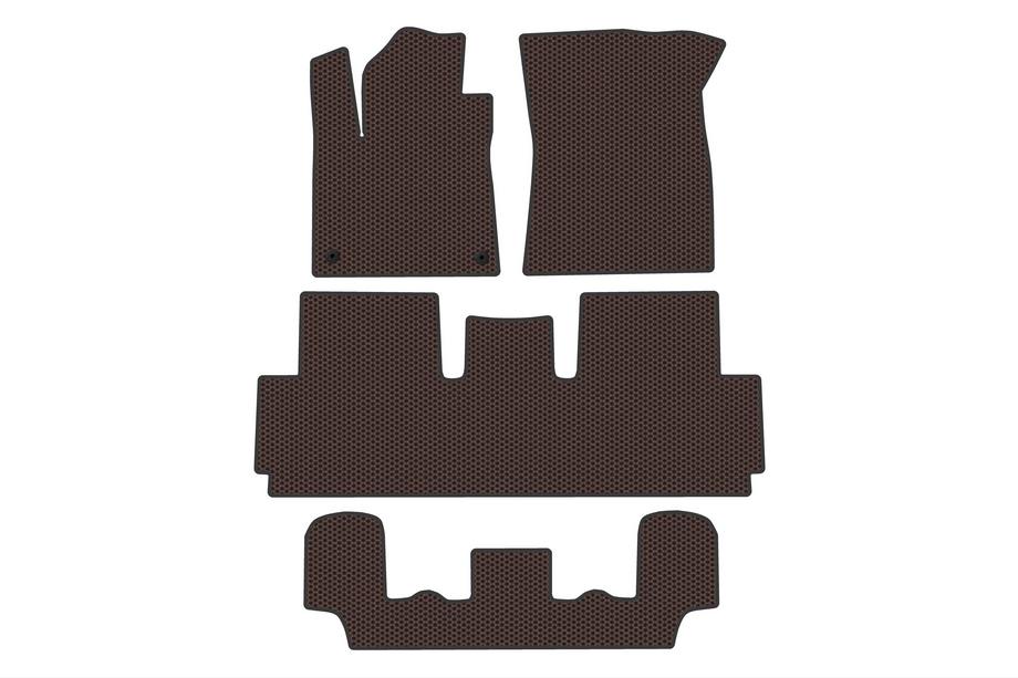 Citroen C-4 Picasso 2013–2022 Tapis en Caoutchouc Carsuit (Pour Grand, 3 Rangées, Marron) Photo 1