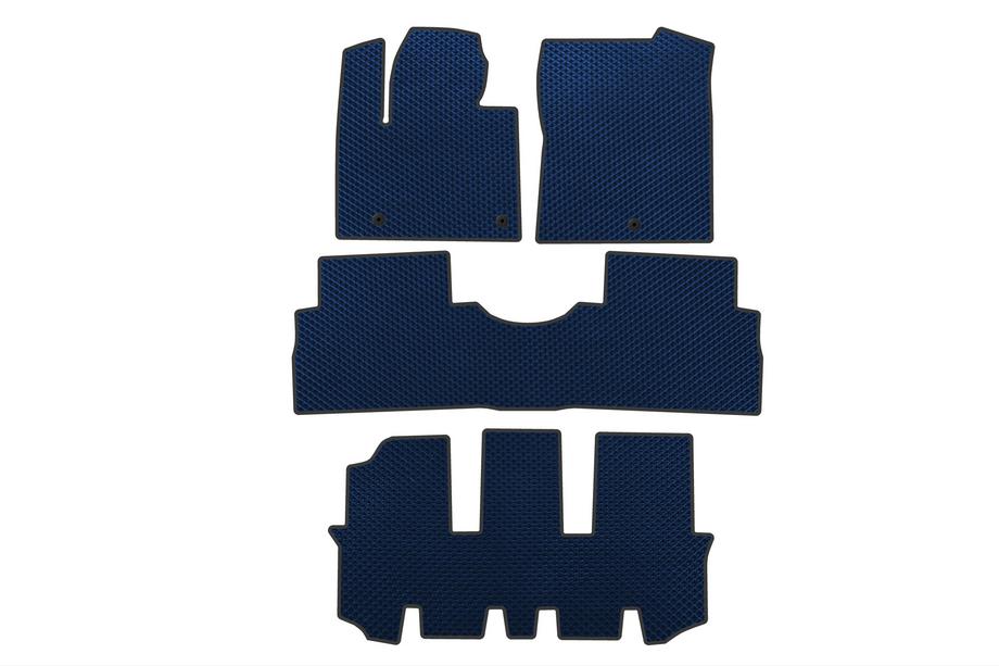 Hyundai Santa Fe 4 2018-2023 Tapis de sol EVA (3 Rangées, Bleu) Image