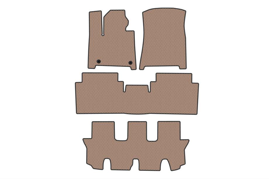 Hyundai Santa Fe 5 2023- Tapis en Caoutchouc Carsuit (3 Rangées, Beige) Photo 1