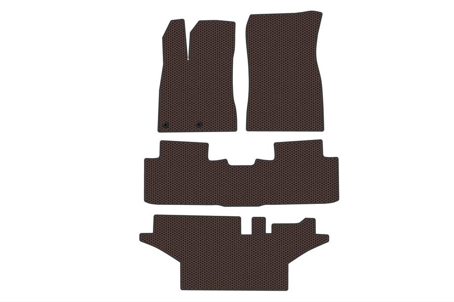 Peugeot 5008 2024- Tapis en Caoutchouc Carsuit (3 Rangées, Marron) Photo 1