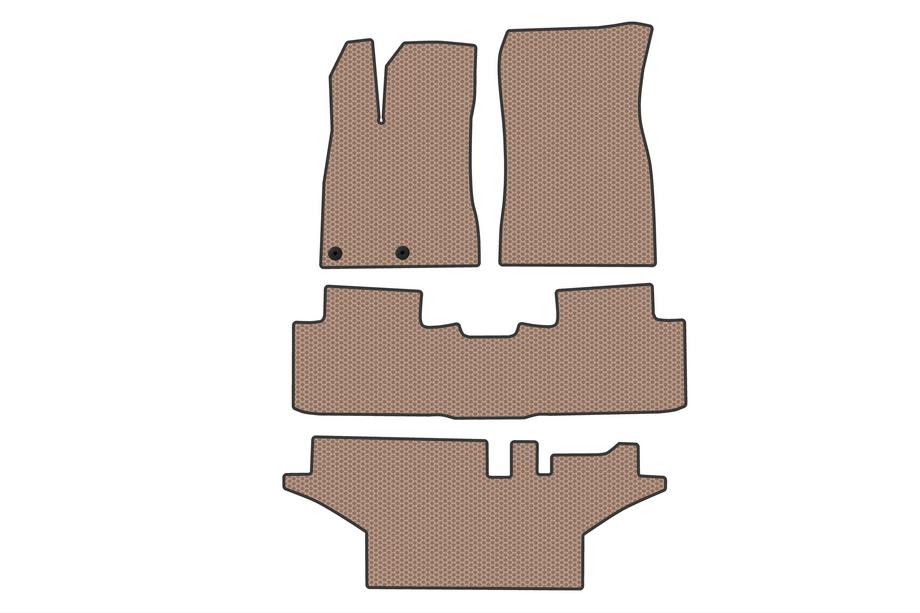 Peugeot 5008 2024- Tapis en Caoutchouc Carsuit (3 Rangées, Beige) Photo 1