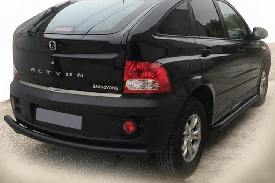 SsangYong Action 2005-2018 Protection Arrière AK002 Noir (Inox) Image