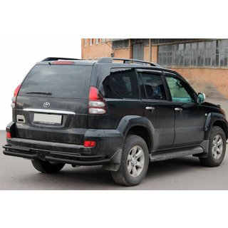 Barres Arrières Doubles AK003-1 Noir (2 pcs, Inox) Toyota Land Cruiser Prado 120 2002-2009 photo 1