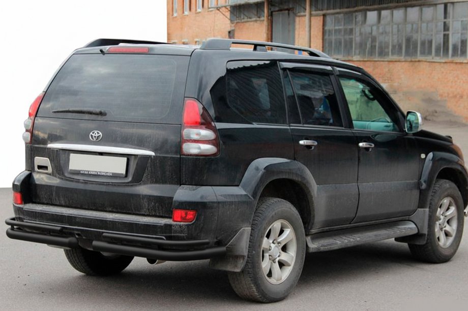 Toyota Land Cruiser Prado 120 2002-2009 Barres Arrières Doubles AK003-1 Noir (2 pcs, Inox) Photo 1