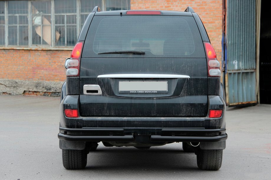 Toyota Land Cruiser Prado 120 2002-2009 Barres Arrières Doubles AK003-1 Noir (2 pcs, Inox) Photo 2