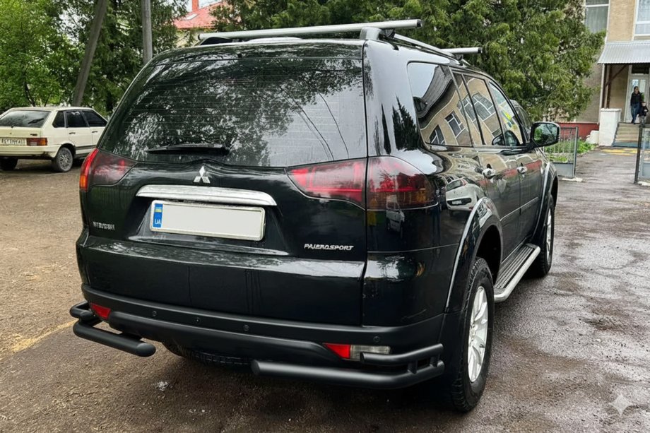 Mitsubishi Pajero Sport 2008-2015 Protection arrière AK003-Double Black (2 pcs, inox) Image