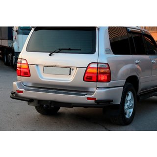 Barres d'angle arrière AK003-Double Black (2 pcs, inox) Toyota Land Cruiser 100 1998-2007 photo 2