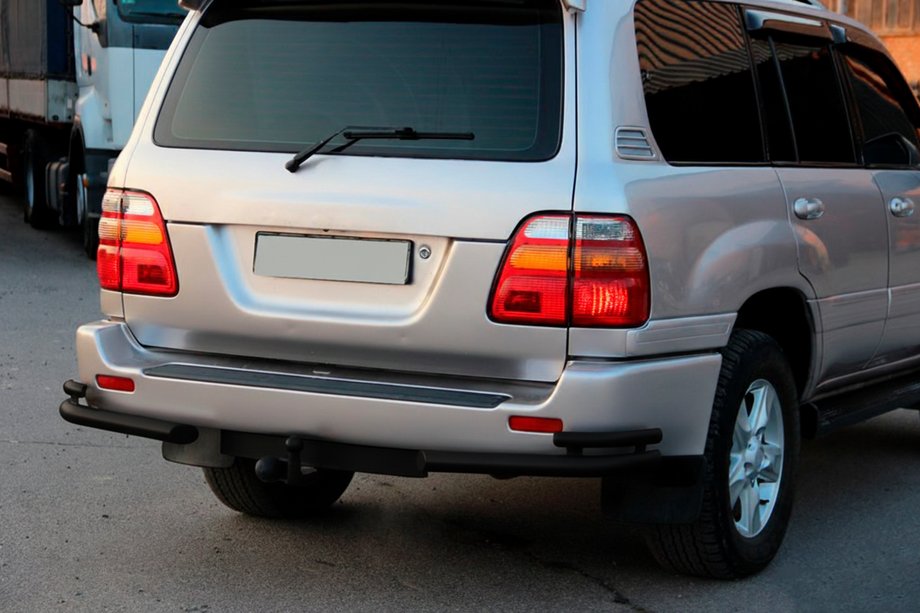 Toyota Land Cruiser 100 1998-2007 Barres d'angle arrière AK003-Double Black (2 pcs, inox) Photo 2