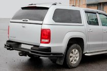 Volkswagen Amarok 2010-2022 Barres d'angle arrière AK003-Double Black (2 pcs, inox) photo 3