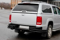 Volkswagen Amarok 2010-2022 Barres d'angle arrière AK003-Double Black (2 pcs, inox) photo 1