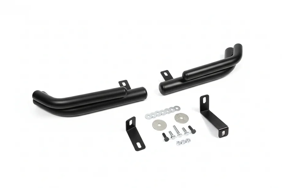 Hyundai Santa Fe 2 2006-2012 Barres d’angle arrière doubles AK003 Double Black (inox) Photo 2