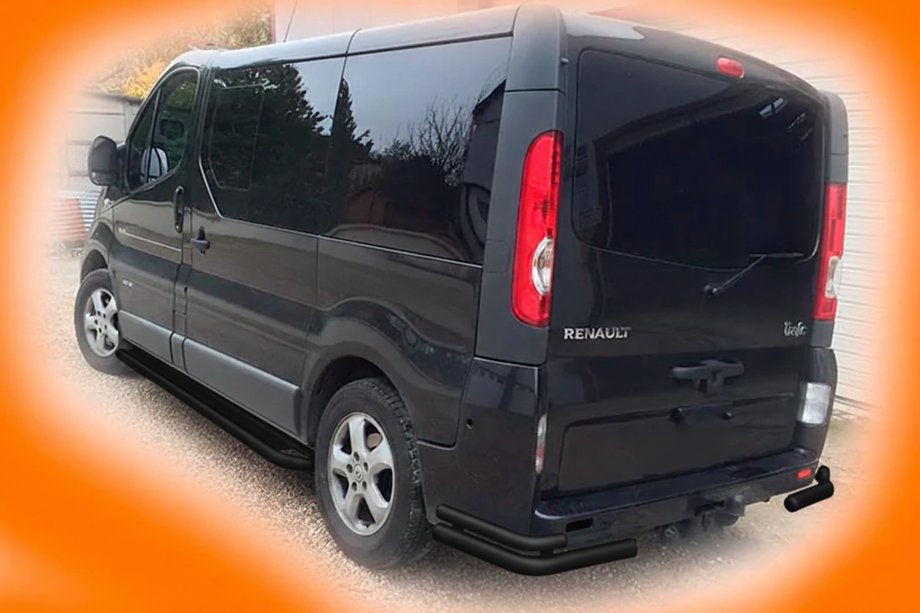 Opel Vivaro 2001–2015 Coins Arrière AK003-Double Black (Inox) Photo 3