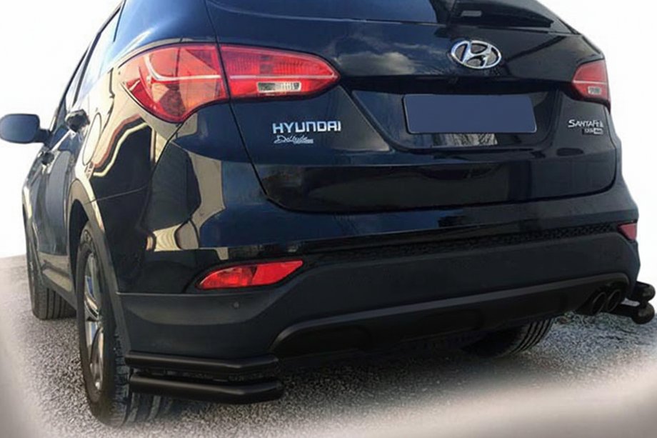 Hyundai Santa Fe 3 2012-2018 Coins Arrière AK-003 Double Black (Inox) Photo 1