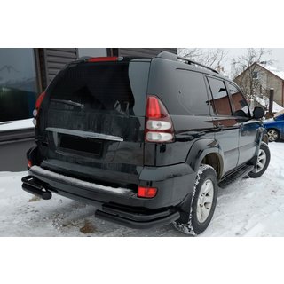 Barres Arrières Doubles AK003-2 Noir (2 pcs, Inox) Toyota Land Cruiser Prado 120 2002-2009 photo 1