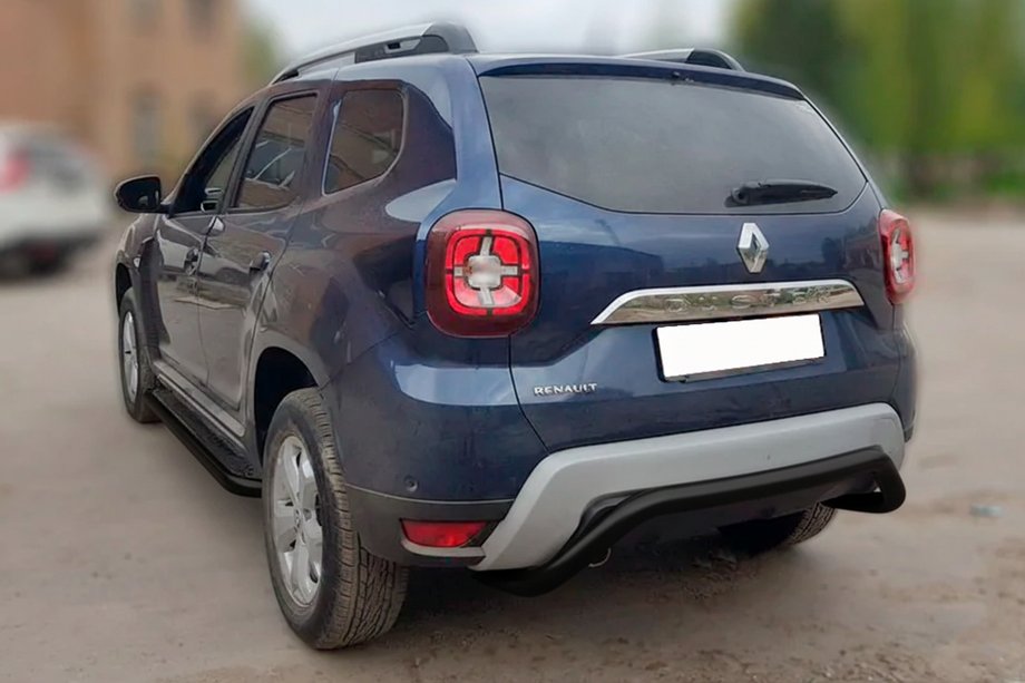 Renault Duster 2018-2024 Protection Arrière AK007 Noir (Inox) Image