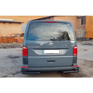 Barres d'angle arrière AK003-Double Black (2 pcs, inox) Volkswagen T6 2015-2024 photo 3