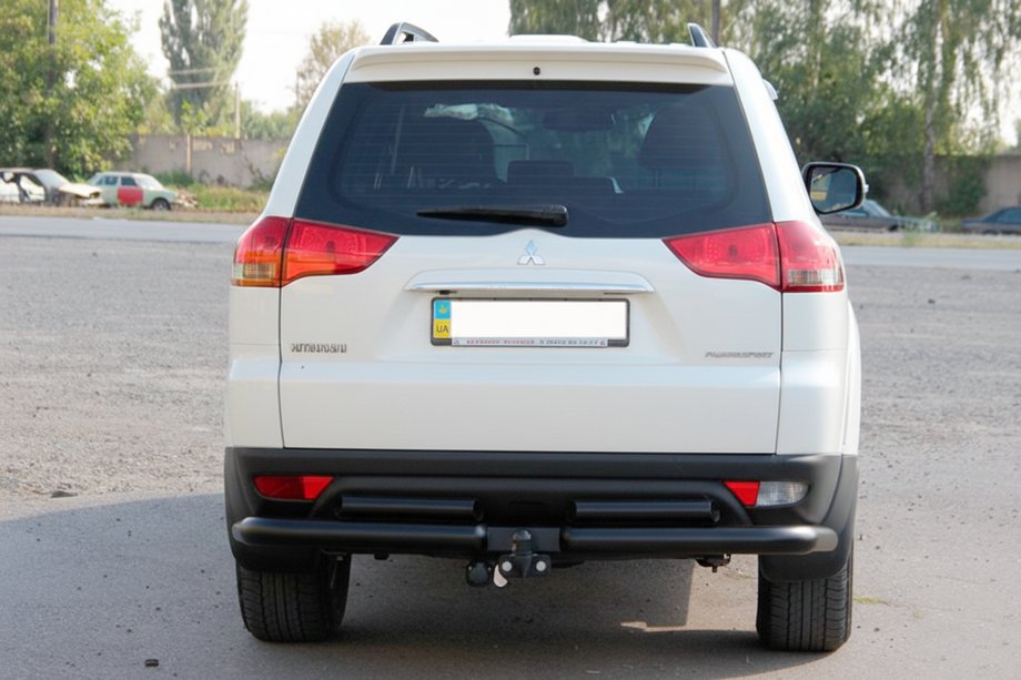 Mitsubishi Pajero Sport 2008-2015 Protection arrière AK003-Special Black (2 pcs, inox) Photo 2