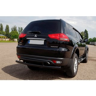 Protection arrière AK002-2 Noir (2 pcs, inox) Mitsubishi Pajero Sport 2008-2015 photo 2