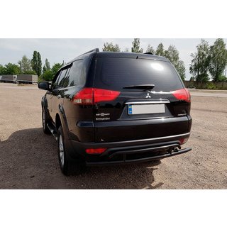 Protection arrière AK002-2 Noir (2 pcs, inox) Mitsubishi Pajero Sport 2008-2015 photo 3