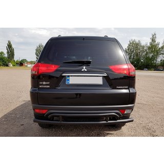 Protection arrière AK002-2 Noir (2 pcs, inox) Mitsubishi Pajero Sport 2008-2015 photo 1