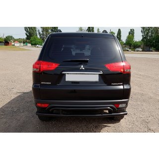 Protection arrière AK002-2 Noir (2 pcs, inox) Mitsubishi Pajero Sport 2008-2015 photo 4