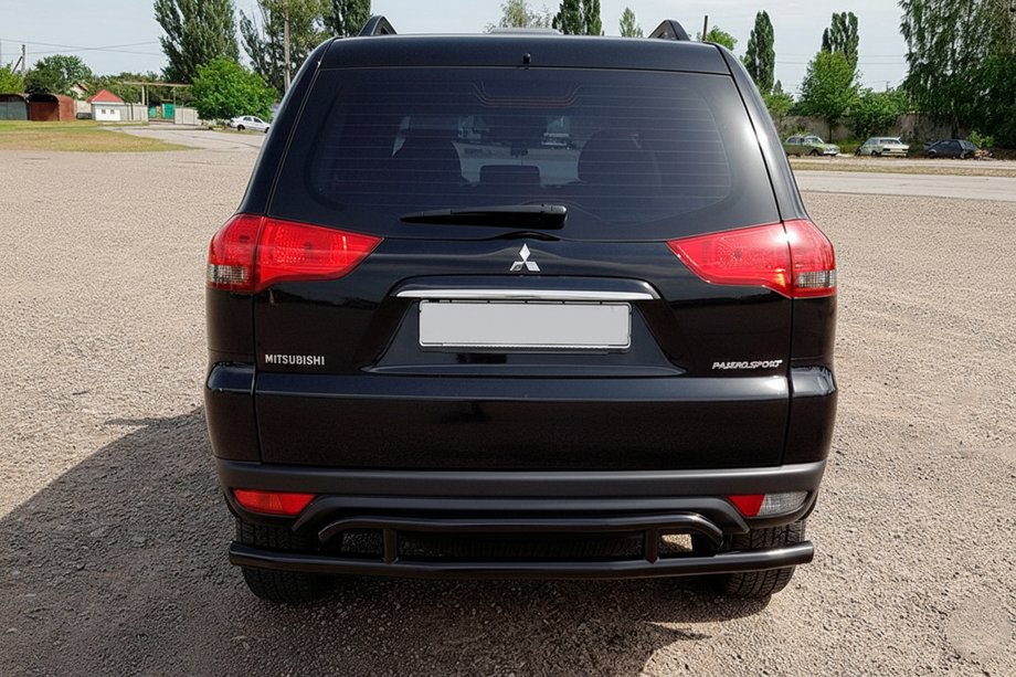 Mitsubishi Pajero Sport 2008-2015 Protection arrière AK002-2 Noir (2 pcs, inox) Photo 4