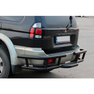 Protection Arrière AK-Special Black (Inox) Mitsubishi Pajero Sport 1996-2007 photo 1
