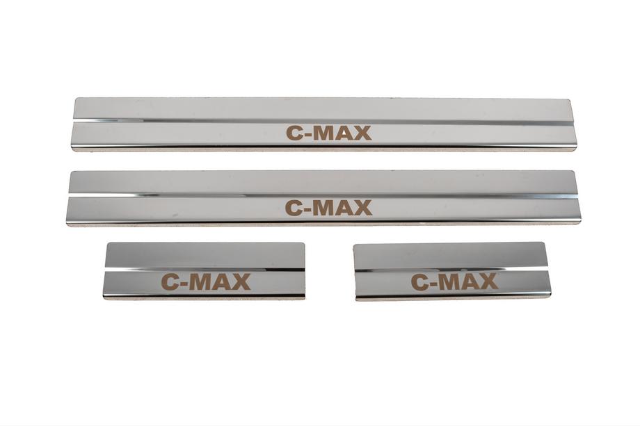 Ford C-Max 2004-2010 Seuils de porte inox (4 pcs, acier inoxydable) Photo 1