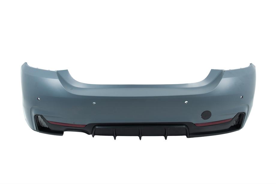 BMW 4 Series F32/F33/F36 2012-2020 Pare-chocs arrière avec diffuseur pour double sortie d’échappement d’un seul côté M-Sport Photo 1