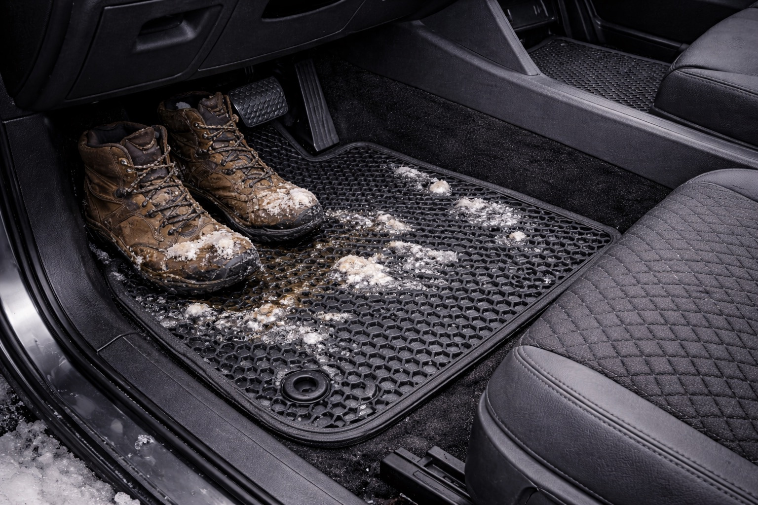 Tapis EVA en hiver : sel, neige, boue — garder l’habitacle sec
