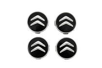 Citroen Caches-moyeux 60/56 mm (Noir avec chrome, x4) photo 1