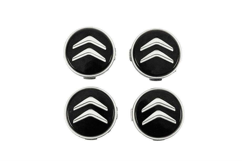 Citroen Caches-moyeux 60/56 mm (Noir avec chrome, x4) Image