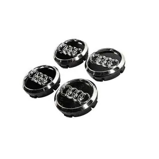 Cache-moyeux 60/58 mm (Noir avec chrome, x4) photo 2